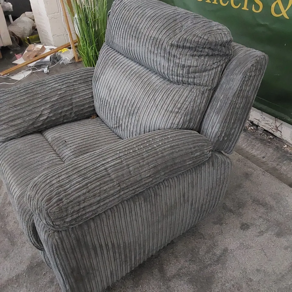 BARON FABRIC MANUAL RECLINER ARMCHAIR - CHARCOAL 