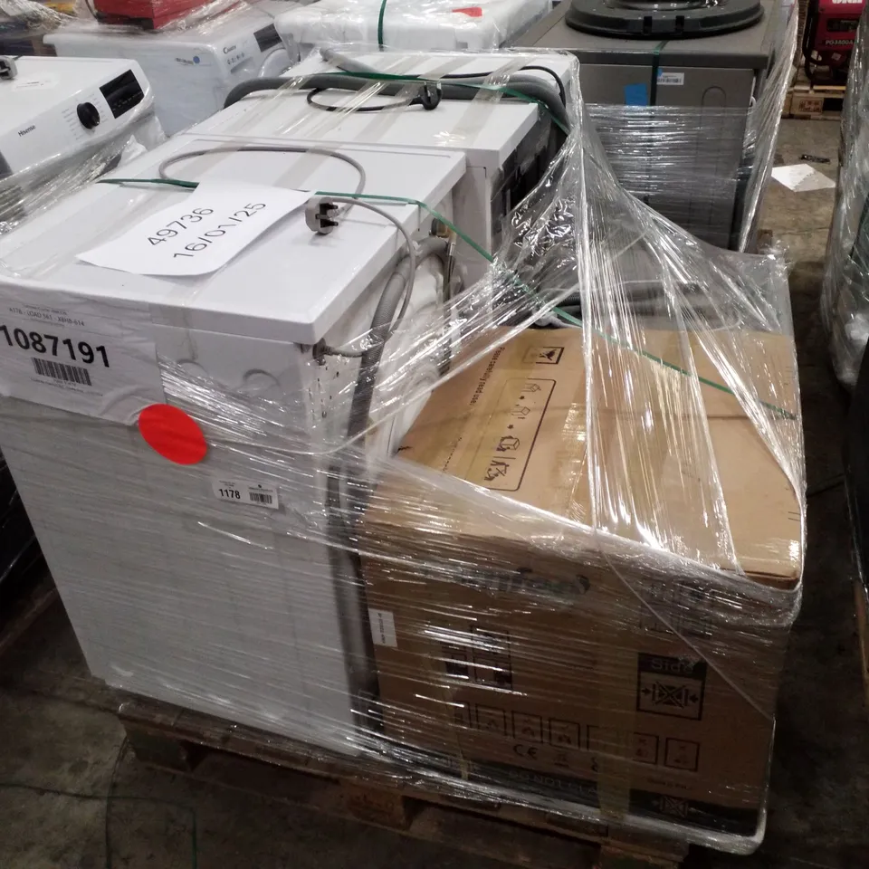 PALLET OF APPROXIMATELY 4 UNPROCESSED RAW RETURN WHITE GOODS TO INCLUDE;