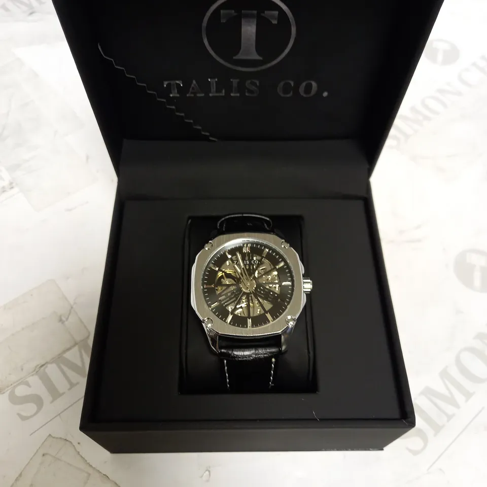 TALIS CO COMBAT CHRONOGRAPH LEATHER STRAP WRISTWATCH RRP £500