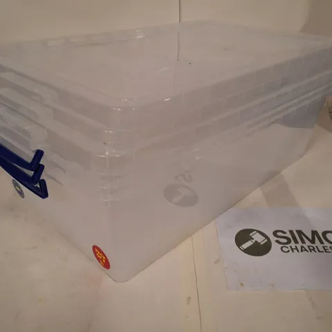 LOT OF 3 NESTING STORAGE BOXES 43L WITH LIDS