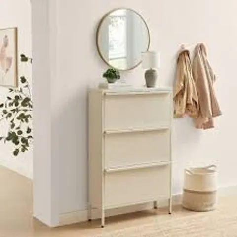 BOXED SHOE CABINET - PARCHMENT/REVIERA EICHI (1 BOX)