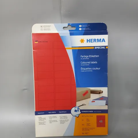 COLOURED LABELS A4, 45,7 X 21,2 MM, RED,