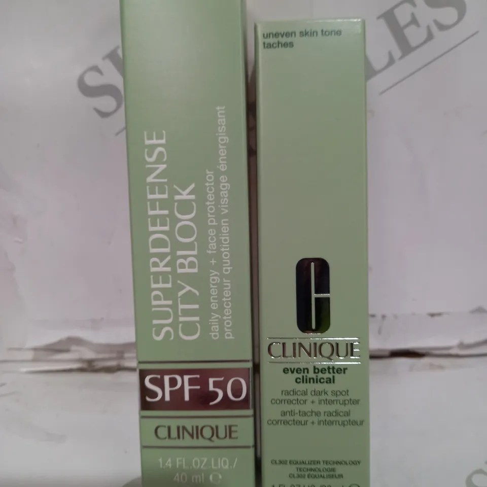 CLINIQUE CLINICAL RADICAL DARK SPOT CORRECTOR & CLINIQUE CITY BLOCK BROAD SPECTRUM SPF 50