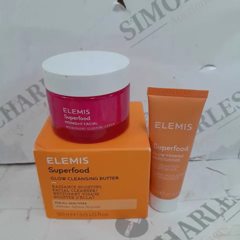 SET OF 3 ELEMIS SUPERFOODS TO INCLUDE - CLEANSING BUTTER - MOISTURISER - MIDNIGHT FACIAL