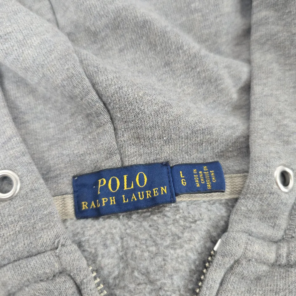 POLO RALPH LAUREN ZIP HOODIE – GREY, SIZE L