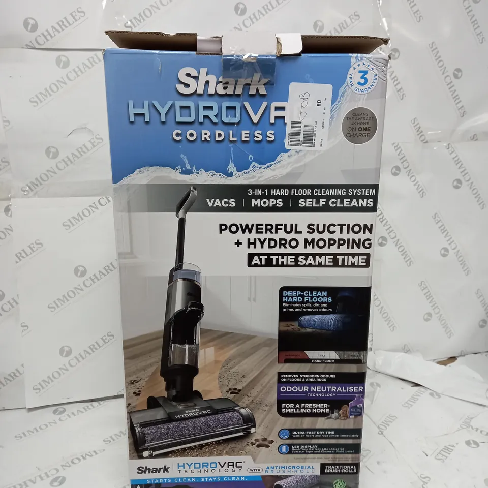 BOXED SHARK HYDROVAC HARD FLOOR WET & DRY CORDLESS CLEANER WD210UK