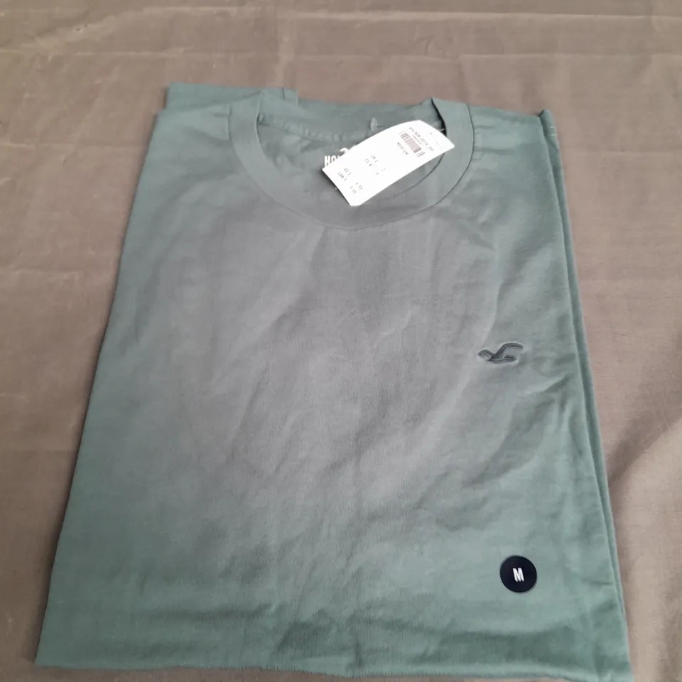 HOLLISTER TEAL COTTON T-SHIRT - MEDIUM