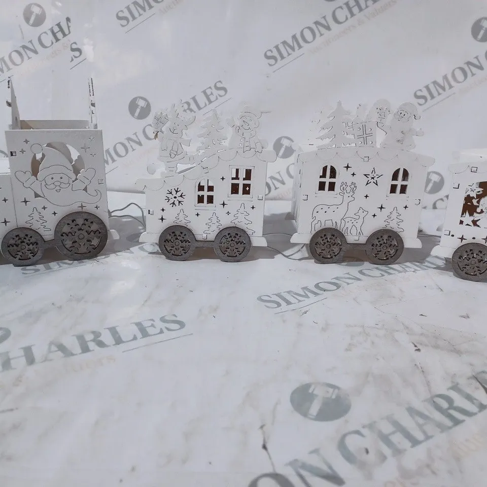 HOME REFLECTIONS PRE-LIT WOODEN WHITE TRAIN DECOR