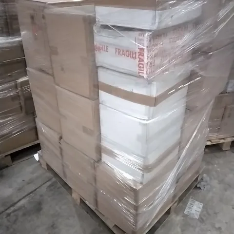 A PALLET CONTAINING APPROXIMATELY 14 PAIR OF MARISSA CHROME TOUCH TABLE LAMP WHITE SHADE