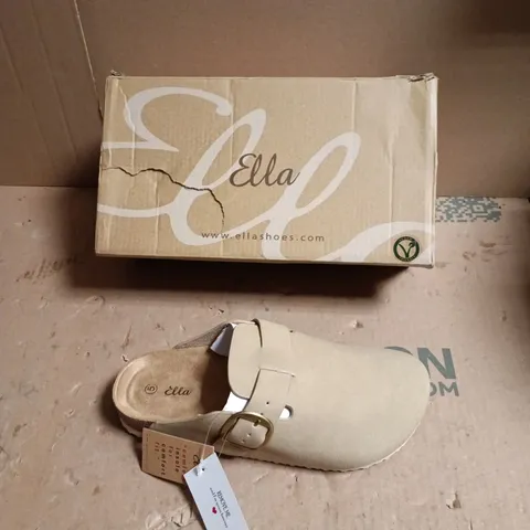  ELLA SHOES BEIGE SLIP-ON SANDALS - UK SIZE 5