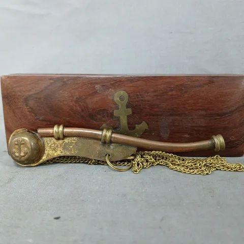 MARITIME NAUTICAL VINTAGE BRASS/COPPER BOATSWAINS WHISTLE
