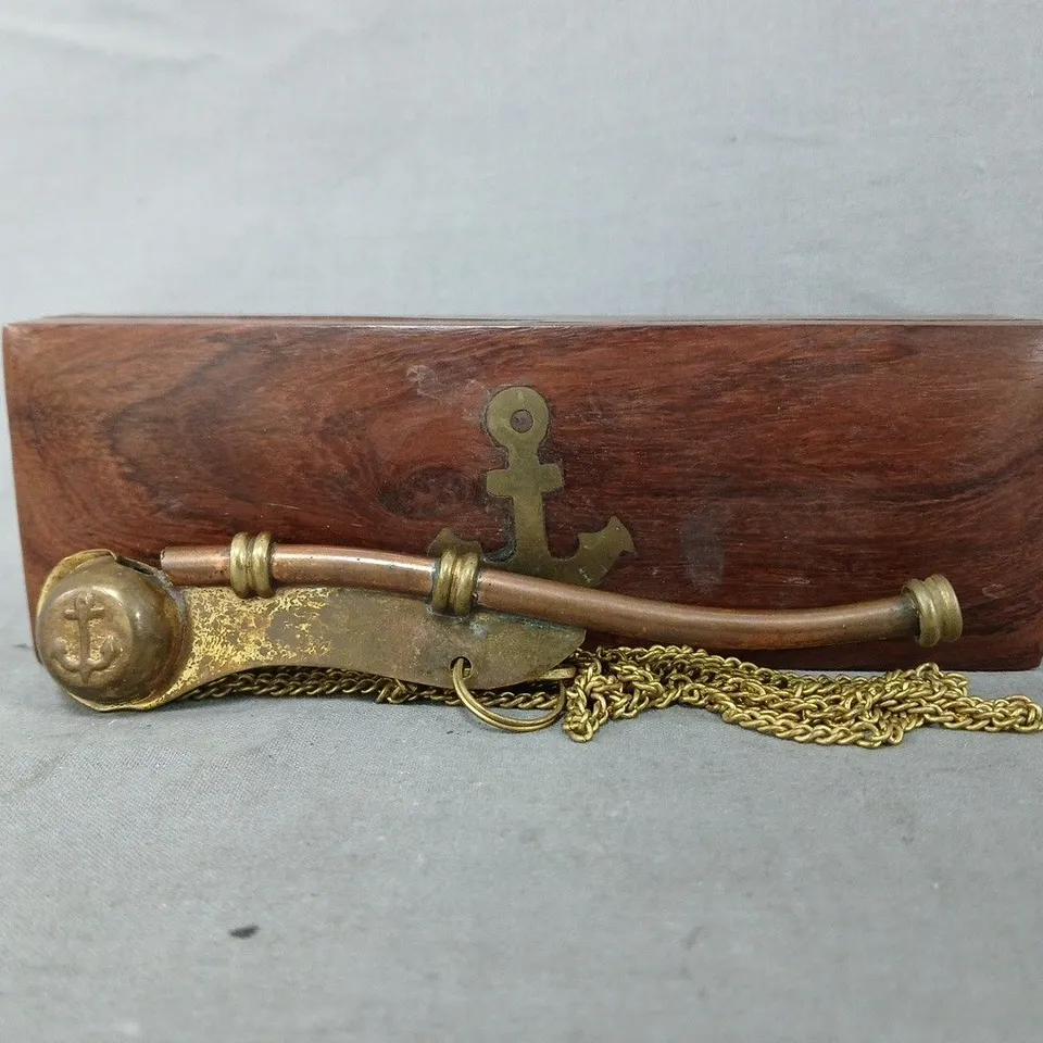 MARITIME NAUTICAL VINTAGE BRASS/COPPER BOATSWAINS WHISTLE