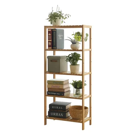 NEO 5 TIER BAMBOO STORAGE SHELF SHELVES RACK (1 BOX)
