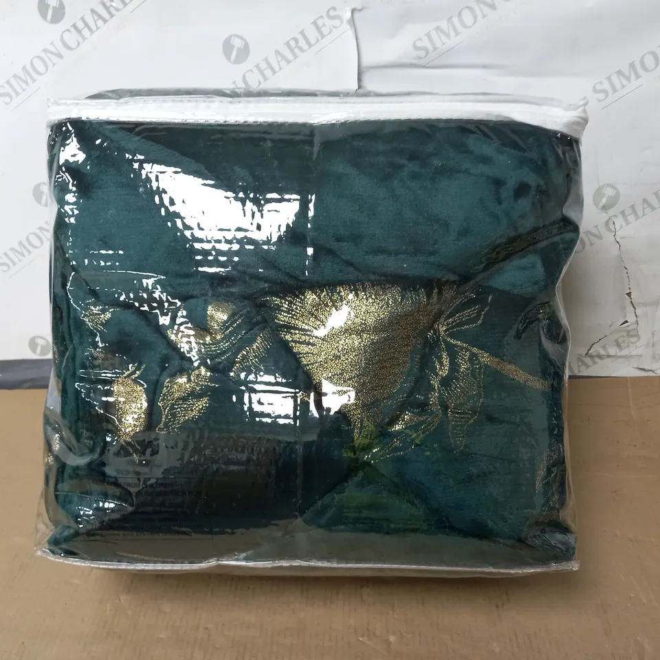 COZEE HOME VELVETSOFT OMBRE FLORAL FOIL DUVET SET IN EMERALD 