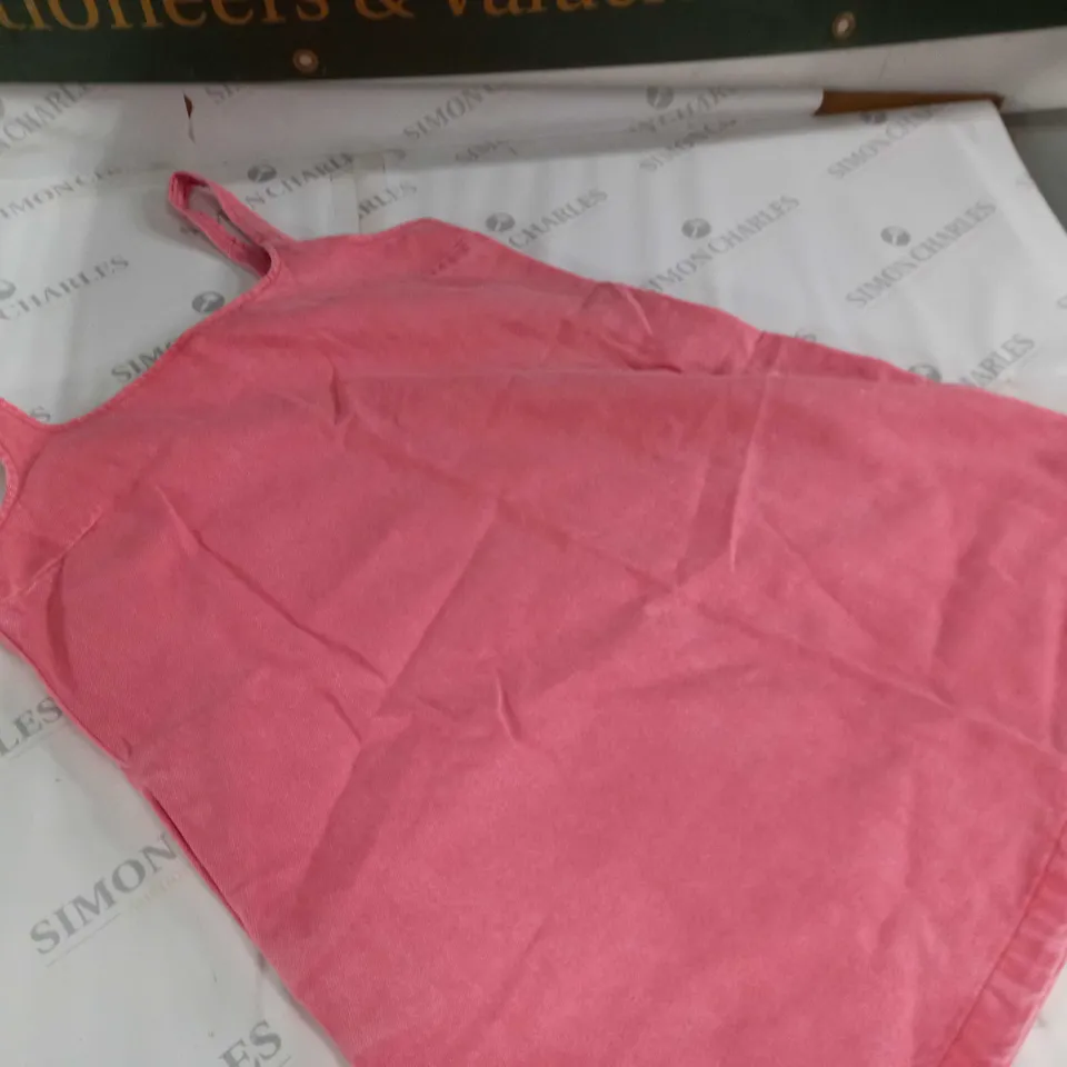 ASOS DESIGN DENIM PINNY DRESS IN PINK - UK 10