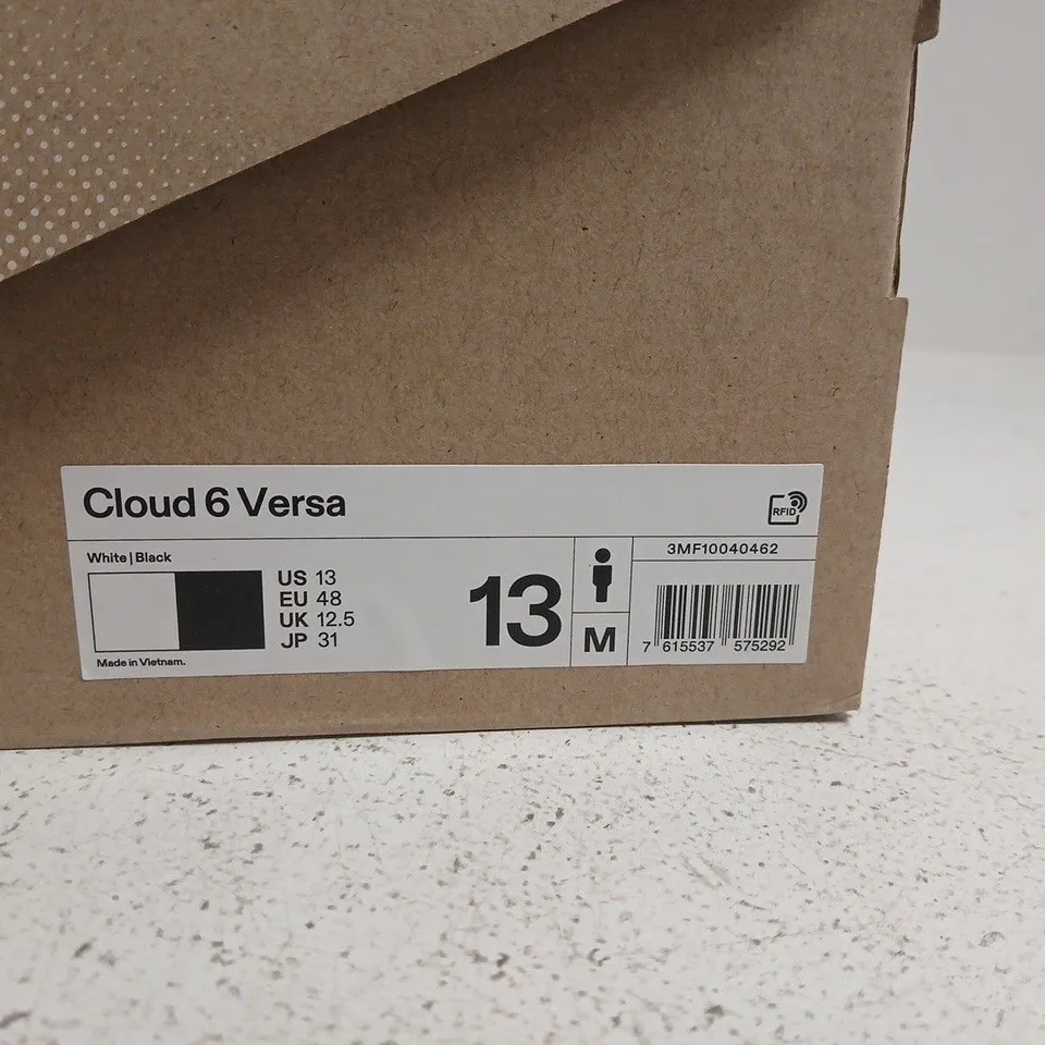 BOXED PAIR OF ON RUNNING CLOUD 6 VERSA MEN'S SHOES – UK 12.5