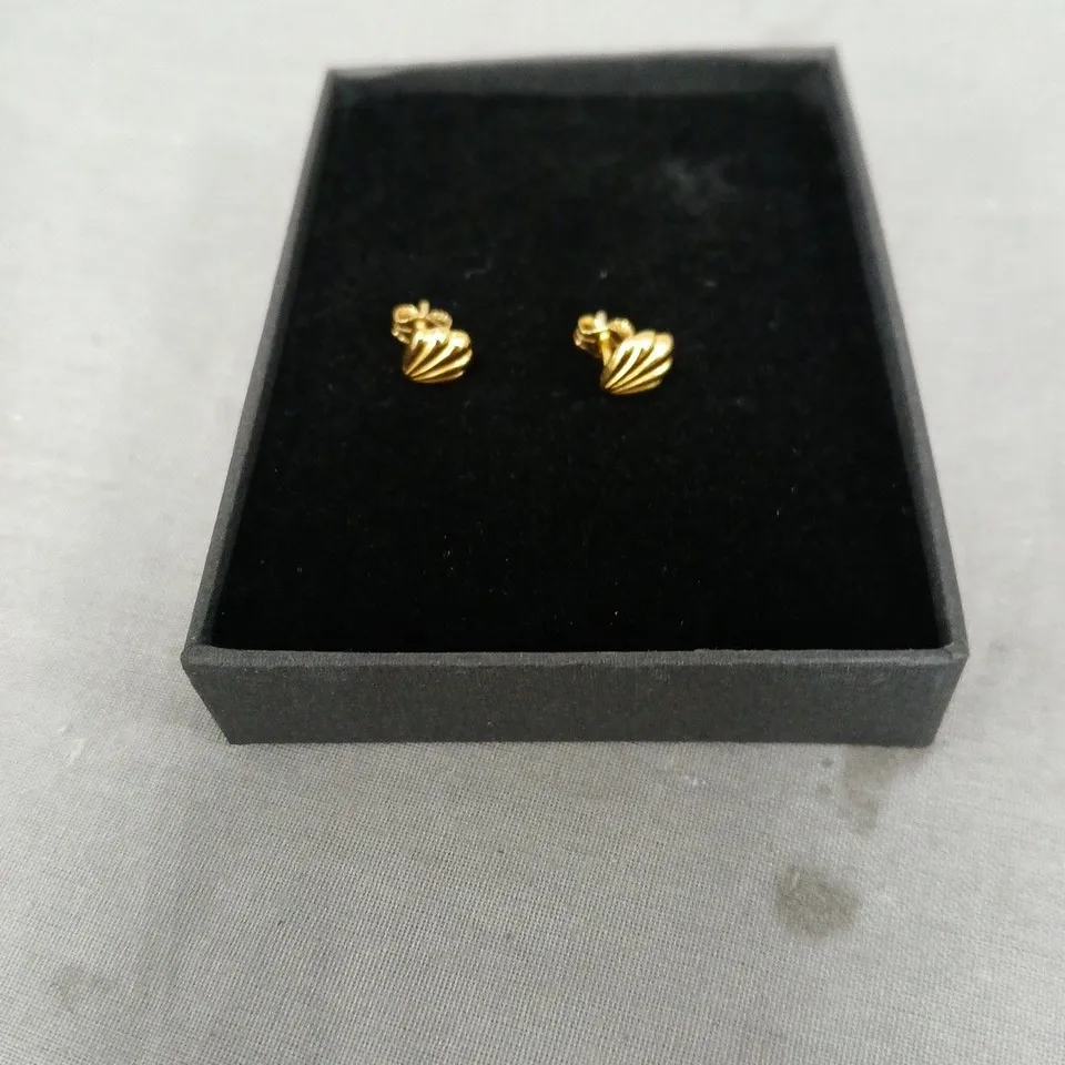 THE LOVE COLLECTION. GOLD PLATED STERLING SILVER SHELL STUD EARRINGS