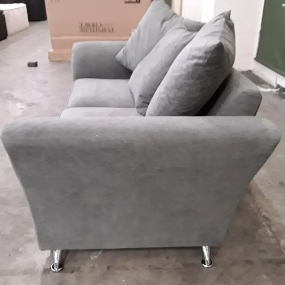 QUALITY DESIGNER 2 SEATER SOFA - GREY FABRIC