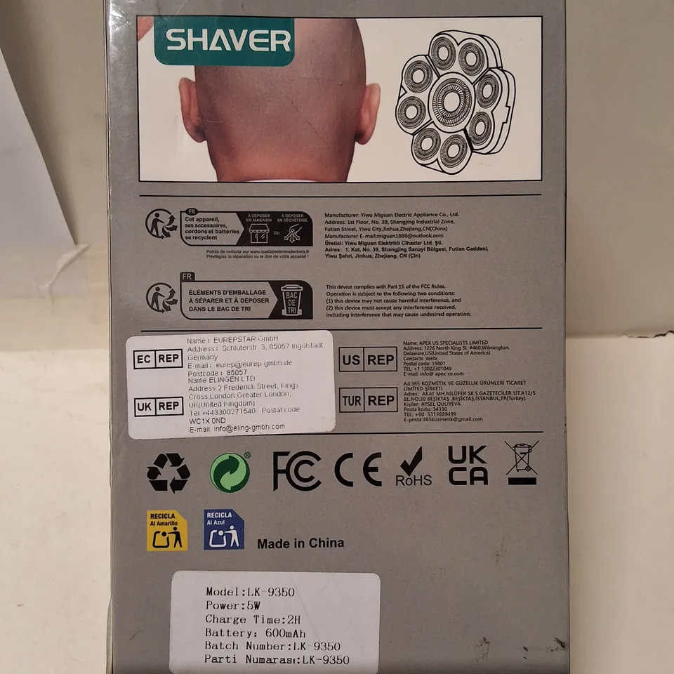 SHAVER LK-9350 ELECTRIC SHAVER – BOXED