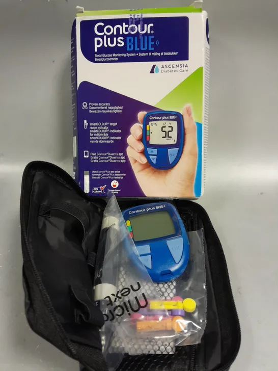 Lot 695: BOXED CONTOUR PLUS BLUE BLOOD GLUCOSE MONITORING SYSTEM ...
