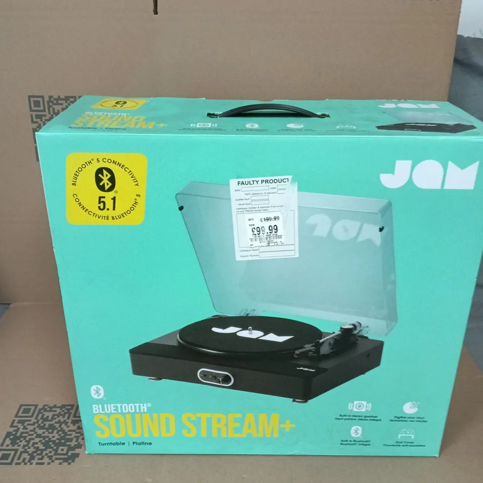 JAM SOUND STREAM+ BLUETOOTH TURNTABLE – BOXED