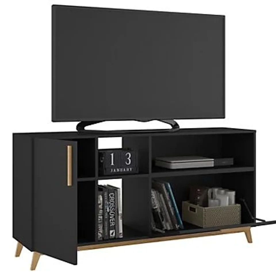 BRAND NEW BOXED OUT & OUT DAKOTA OPEN TV UNIT - BLACK (1 BOX)