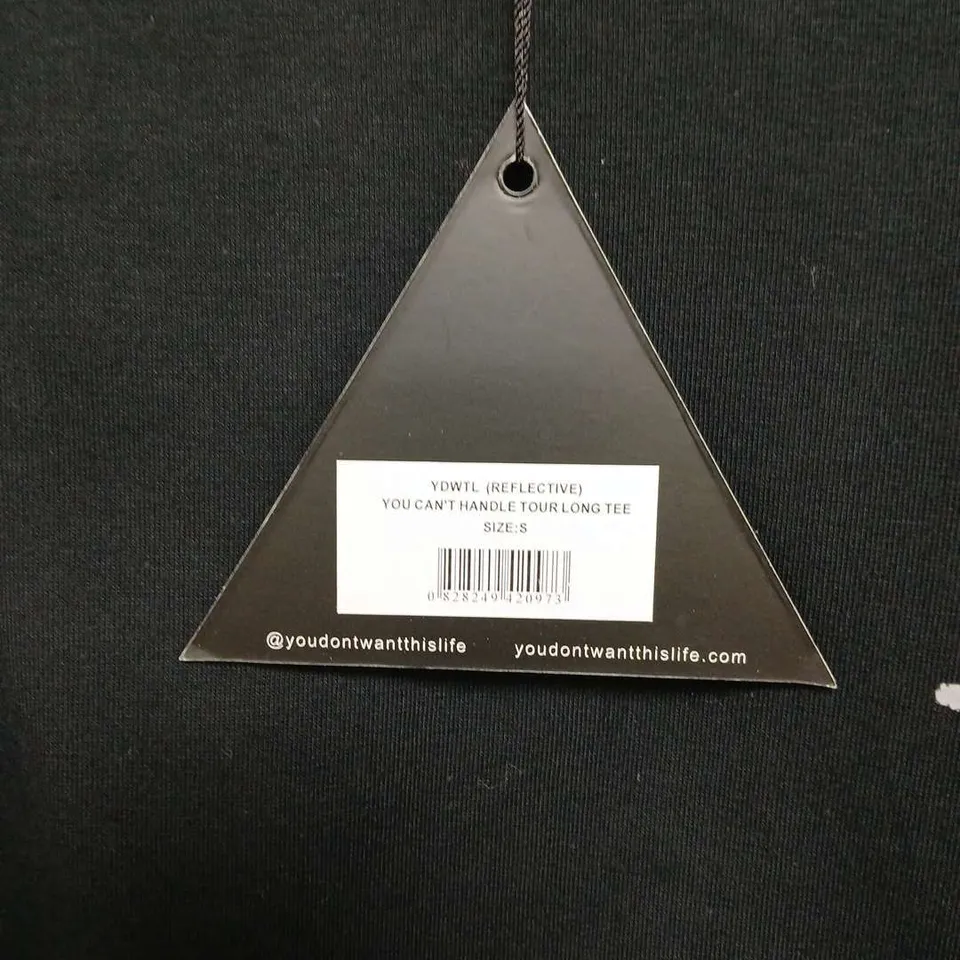 YOU DON'T WANT THIS LIFE REFLECTIVE LONG-SLEEVE TEE – BLACK – SIZE S