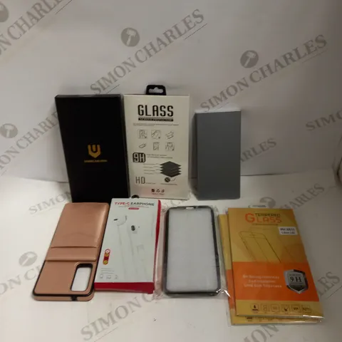 LOT TO CONTAIN APPROX. 20 ASSORTED PHONE ACCESSORIES, INCLUDES CHARGING CABLES, PHONE CASES, POWER BANK & SCREEN PROTECTORS