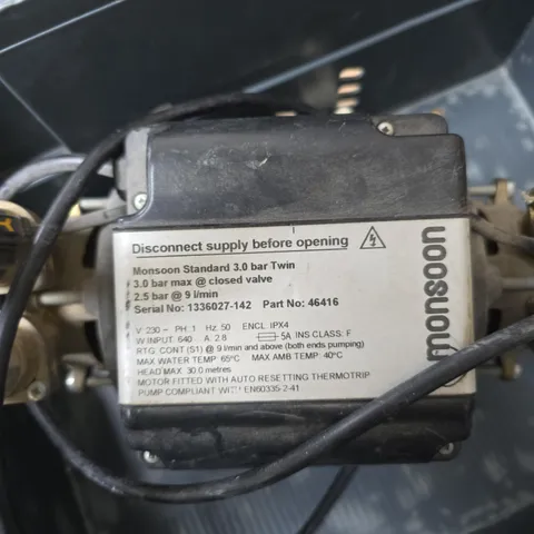 MONSOON STANDARD 3.0 BAR TWIN PUMP WITH HOSES, 230V