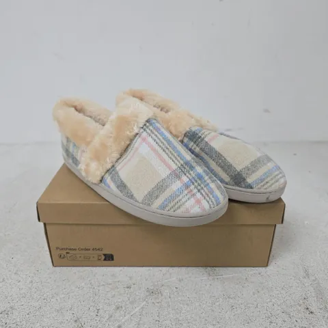 JO & JOE HERITAGE OATMEAL SLIPPERS – WOMEN'S, UK 7