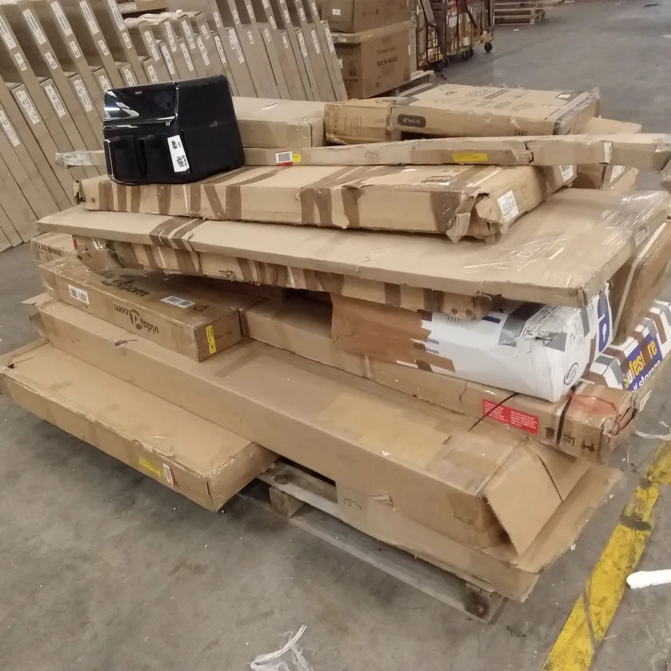 PALLET OF ASSORTED INCOMPLETE FURNITURE PARTS AND PIECES