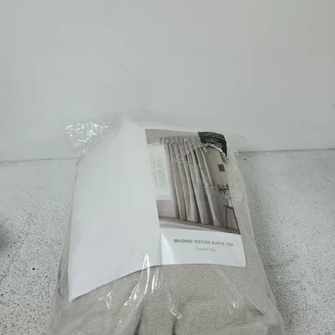 CATHERINE LANSFIELD BRUSHED TEXTURE RUFFLE TOP CURTAINS