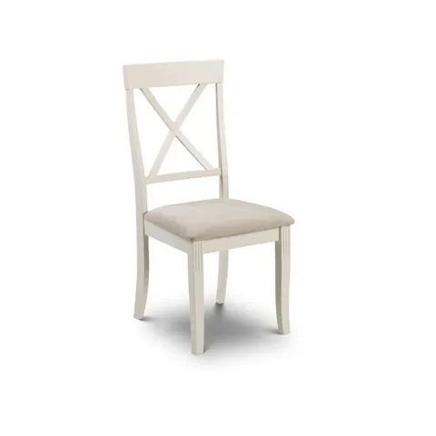 BOXED SET OF 2 CONKLIN UPHOLSTERED DINING CHAIRS - IVORY  (1 BOX)