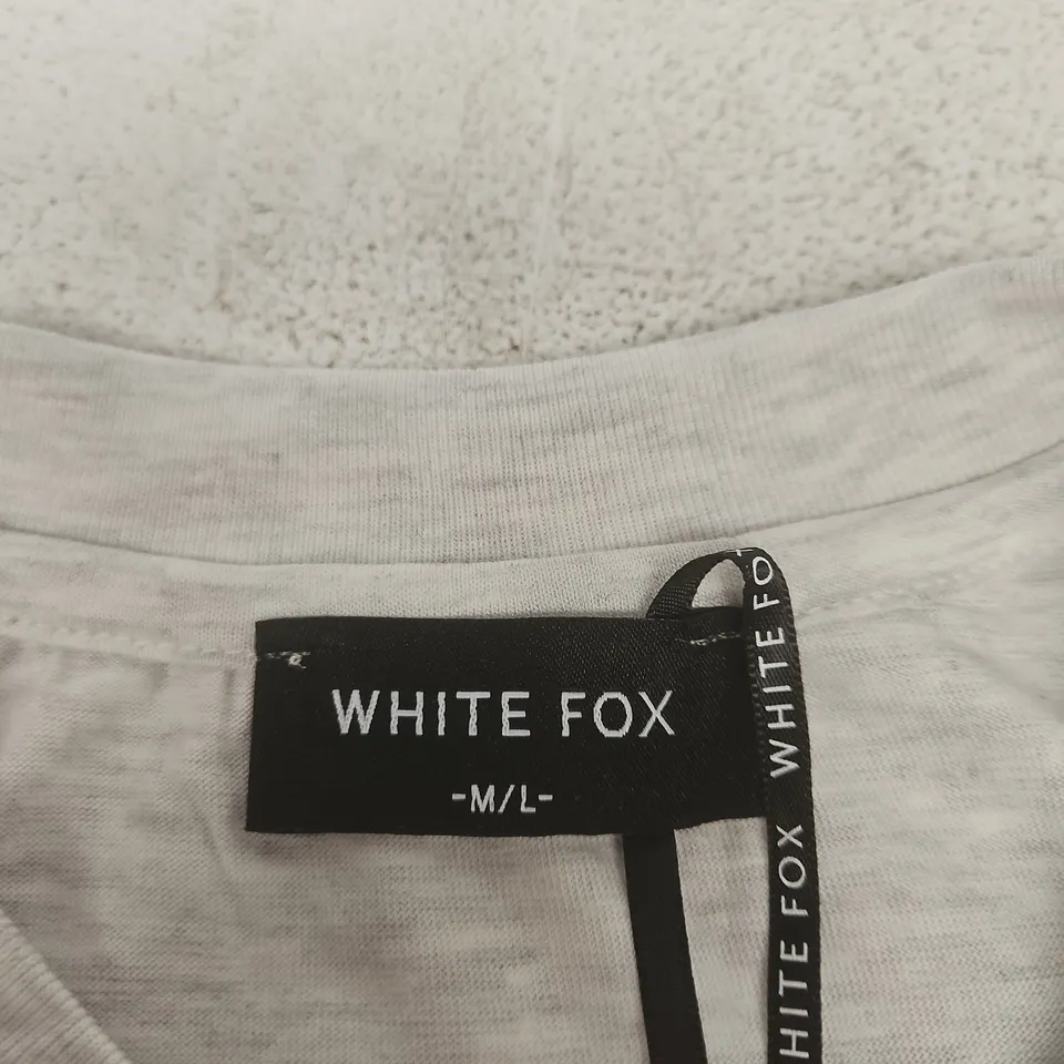 WHITE FOX COMFY GIRL OVERSIZED LONG SLEEVE TEE – LIGHT GREY MARBLE, M/L