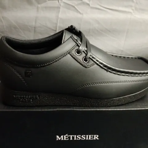 BOXED PAIR OF MÉTISSIER MEN'S BLACK LEATHER LOAFERS - UK SIZE 5