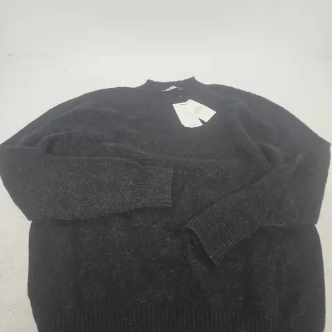 MANGO JERSEY KNIT JUMPER – BLACK – UK SIZE L