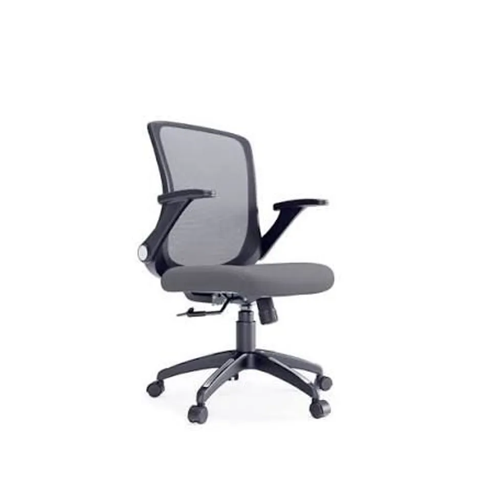 BOXED ALPHASON TORONTO OFFICE CHAIR WITH MESH BACK AND FLIP-BACK ARMS IN GREY