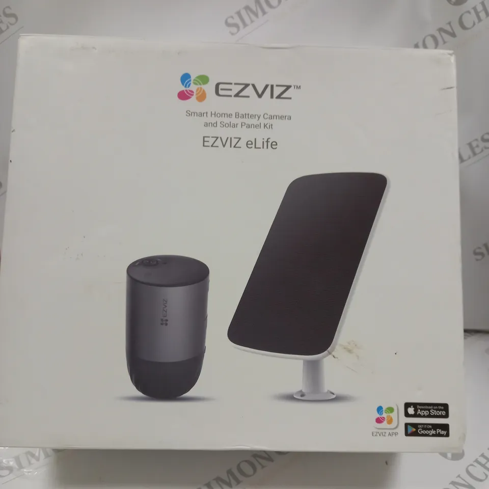 BOXED EZVIZ SMART HOME BATTERY CAMERA AND SOLAR PANEL KIT 