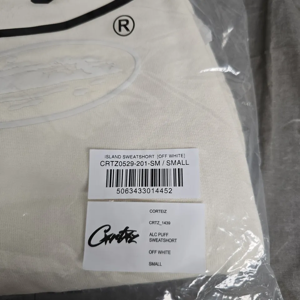 BAGGED CORTEZ ISLAND SWEATSHORTS – OFF-WHITE, SMALL (CRTZ0529-201-SM)