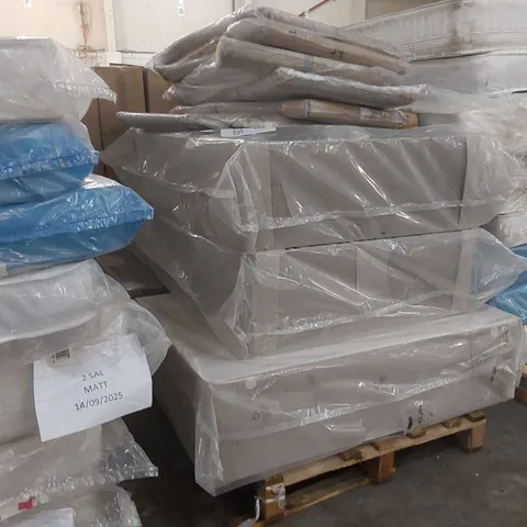PALLET CONTAINING APPROXIMATELY 4x DIVAN BASE PARTS, 7x ASSORTED HEADBOARDS