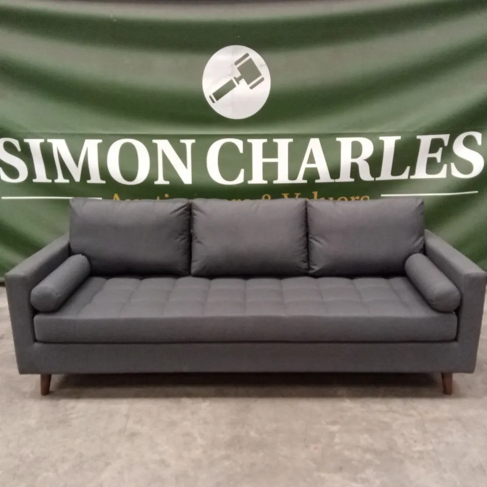 STANBERRY 3 SEATER OUTDOOR SOFA WITH 2 BOLSTER CUSHIONS IN GREY RRP £1399