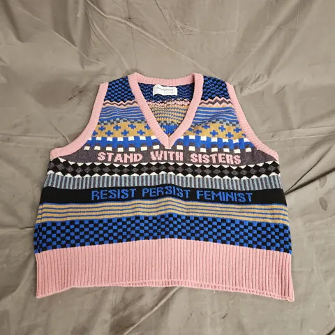BLACK & BEECH KNITTED VEST IN MULTI SIZE XL