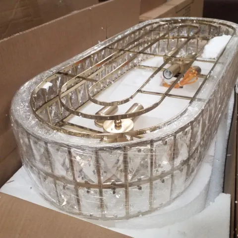 BOXED 8-LIGHT CRYSTAL CHANDELIER 