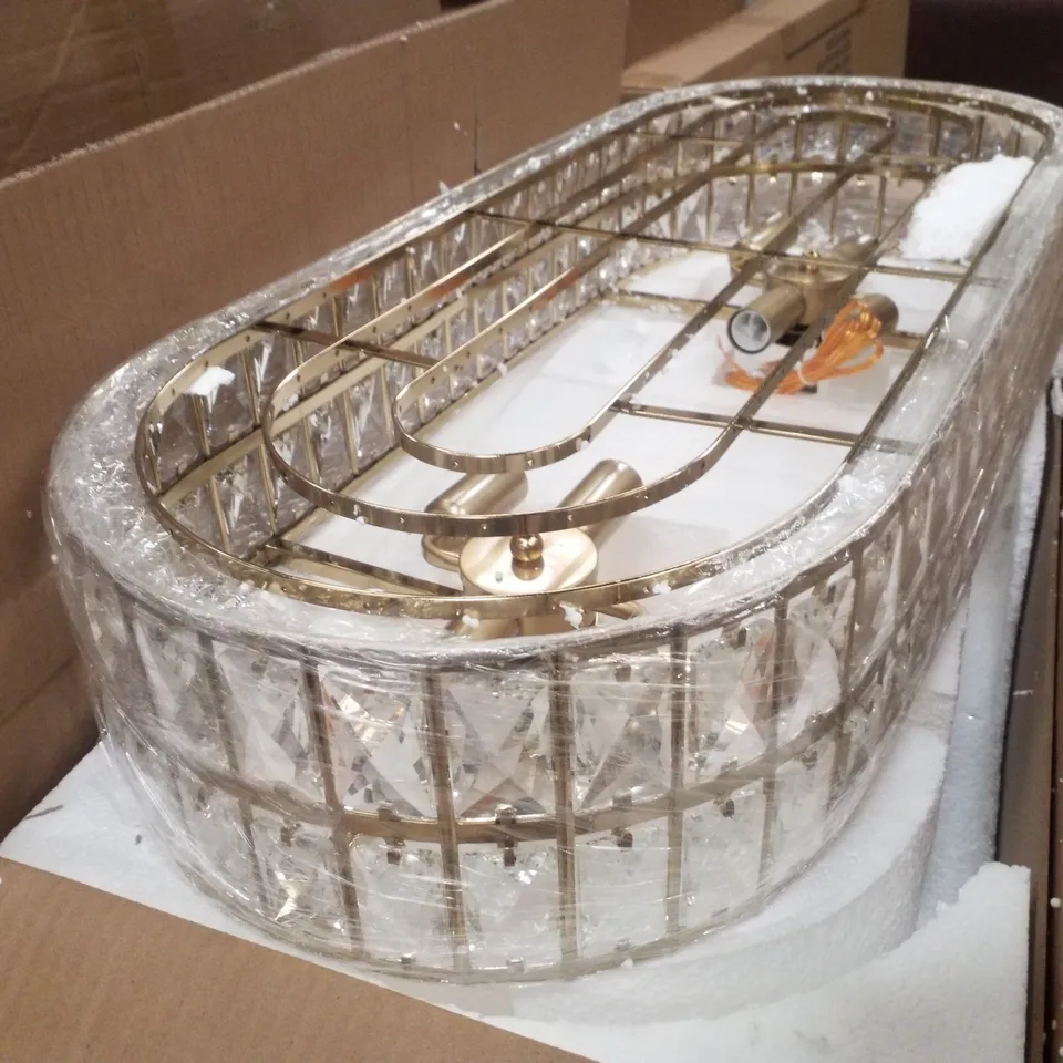 BOXED 8-LIGHT CRYSTAL CHANDELIER 