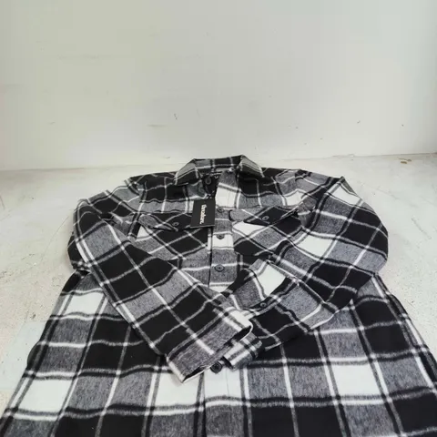 THREADBARE BLACK/WHITE CHECK SHIRT SIZE MEDIUM TAGGED