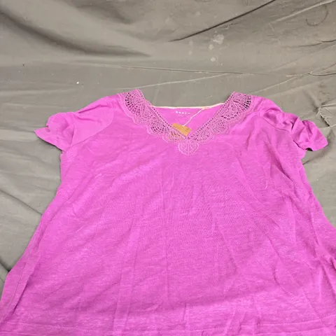 BODEN LACE TRIM LINEN T-SHIRT SIZE L
