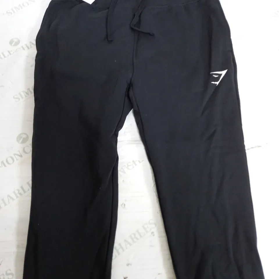 GYMSHARK CREST JOGGERS IN BLACK - SMALL