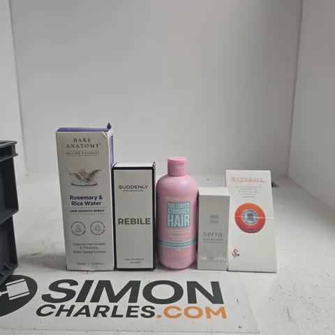 TOTE OF APPROXIMATELY 10 ASSORTED ITEMS INCLUDING RAZABALL, SERRA RESTORE CREAM AND HAIR BURST CONDITIONER