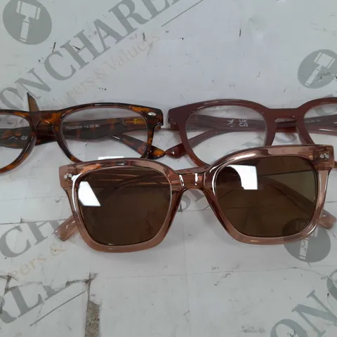 HUMMINGBIRD SUNGLASSES AND READING GLASSES IN TAN