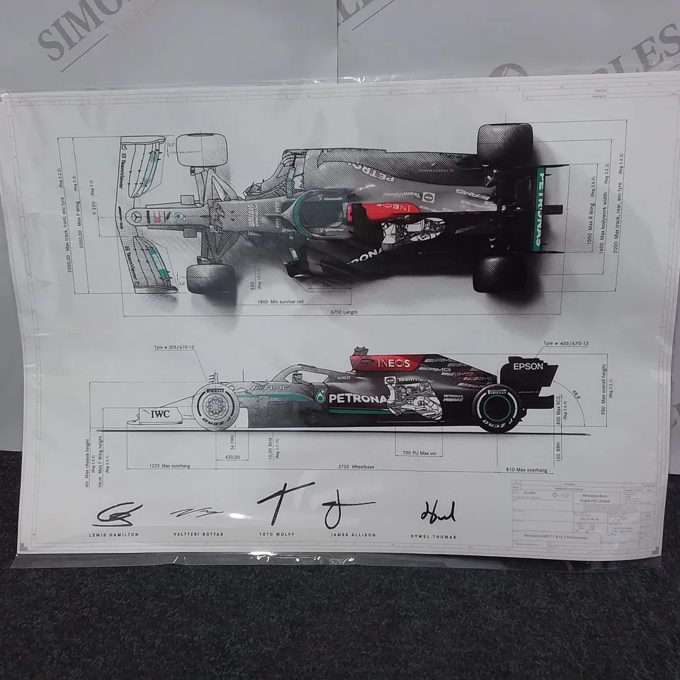 SIGNED MERCEDES F1 LIVERY SCHEMATIC